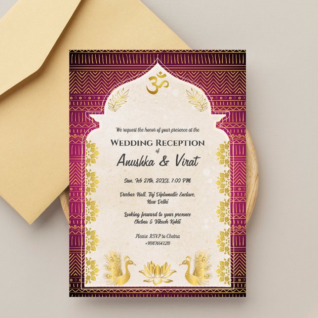 Indian Wedding Reception  Invitation (Creator Uploaded)
