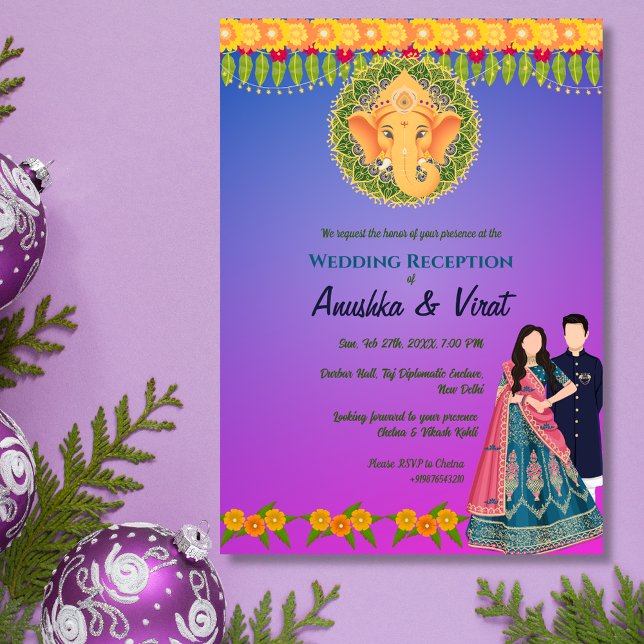Indian Wedding Reception Invitation (Creator Uploaded)