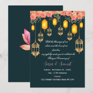 Indian Wedding Sangeet Ceremony Invitation