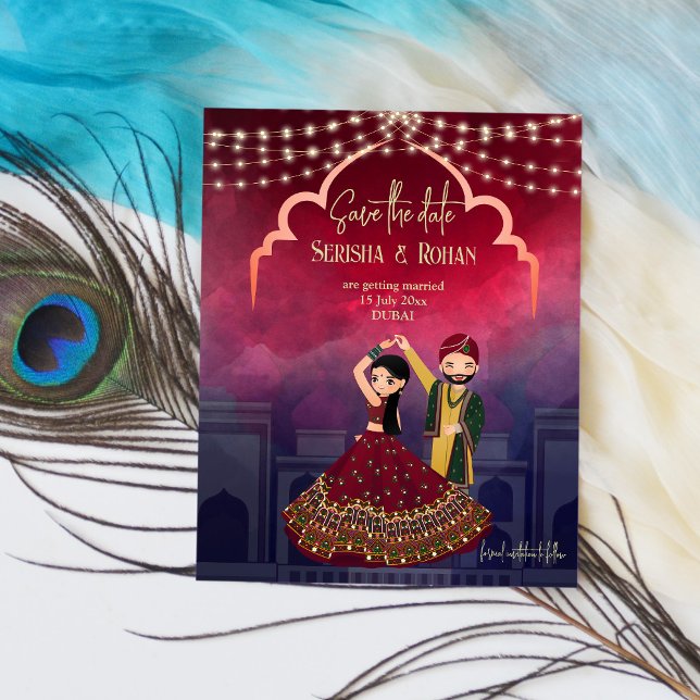 Indian wedding save the date cute bridal couple (Creator Uploaded)