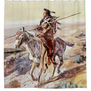 “Indian With Spear” Cowboy Art by Charles Russell
