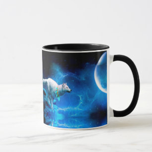 Indian wolf and the full moon mug