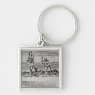 Indian Woman and Young Girl Keychain