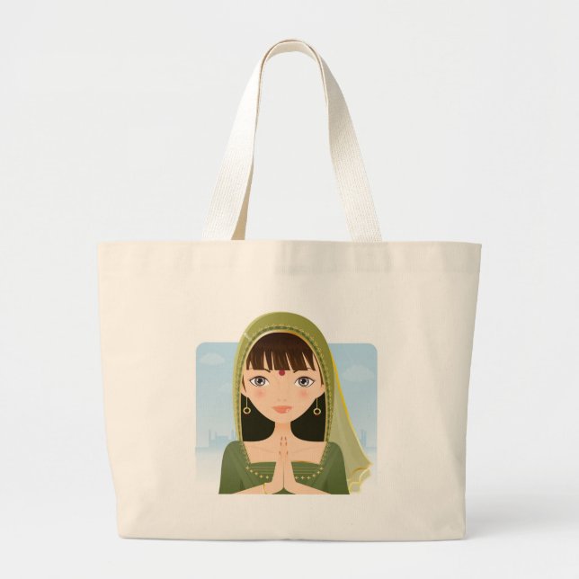 Indian woman large tote bag (Front)