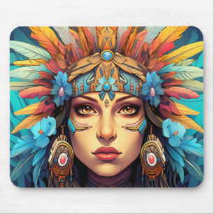 Indian woman Native American Mouse pad