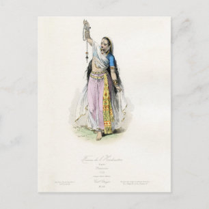 Indian Woman Traditional Costume Postcard