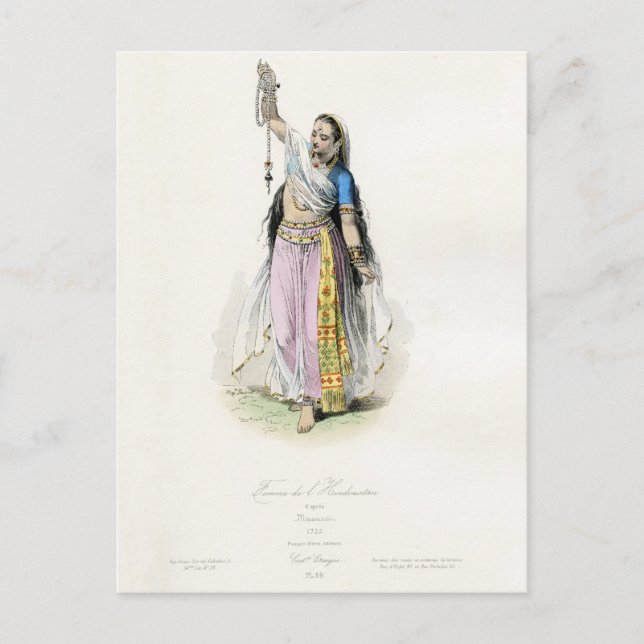 Indian Woman Traditional Costume Postcard (Front)