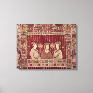 Indian woman with European traders, Madras Canvas Print