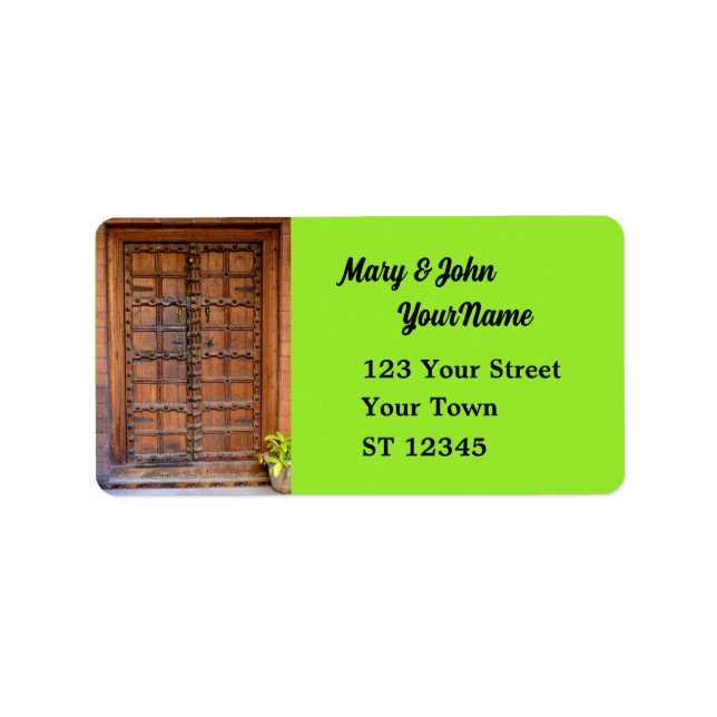 Indian Wooden Door Label (Front)