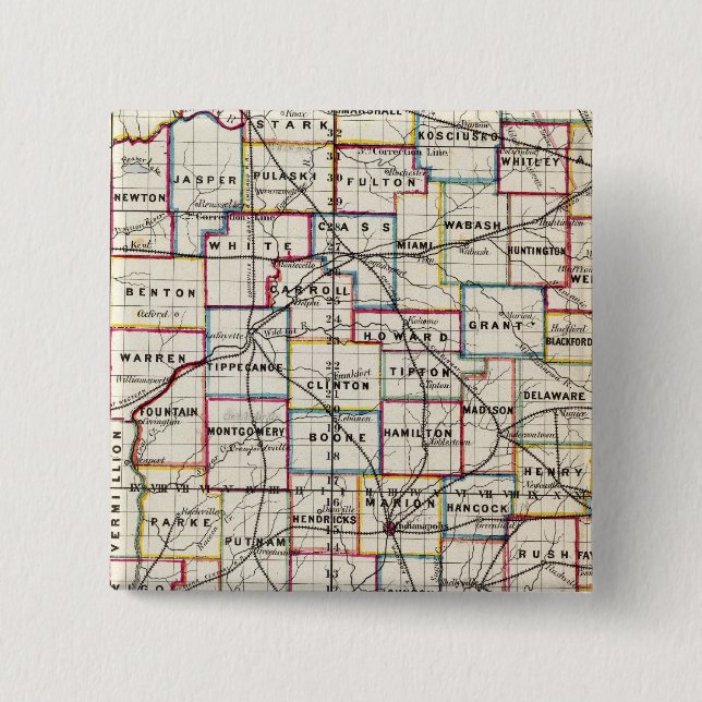 Indiana 2 inch square button (Front)