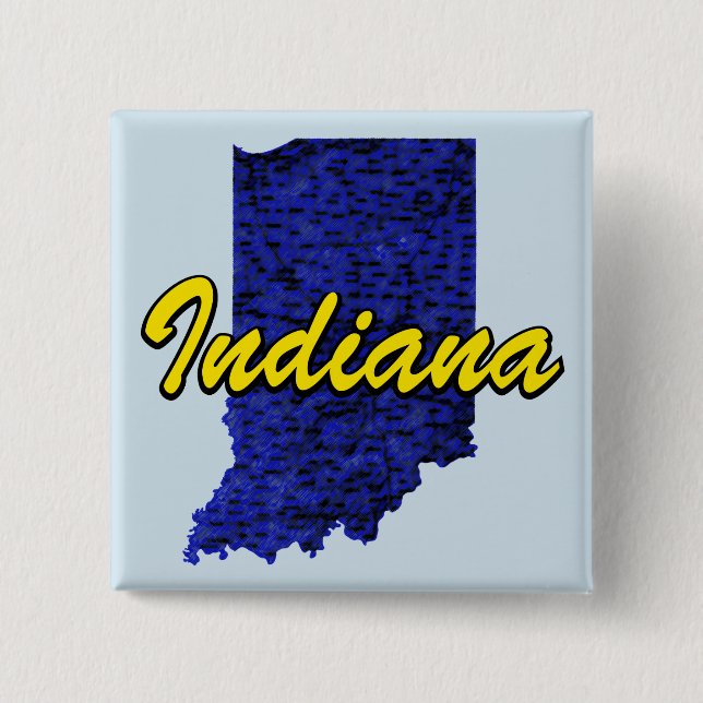 Indiana 2 Inch Square Button (Front)