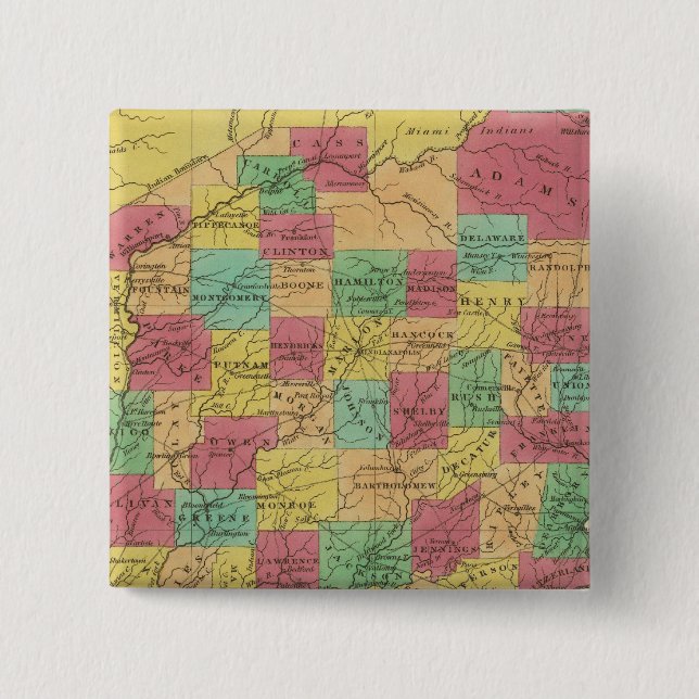 Indiana 6 2 inch square button (Front)