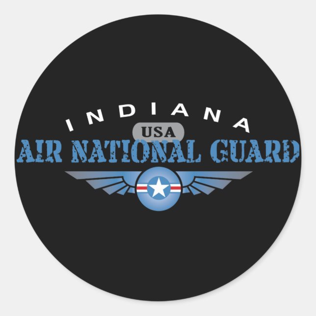 Indiana Air National Guard Classic Round Sticker (Front)