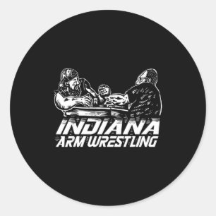 Indiana Arm Wrestling  Classic Round Sticker