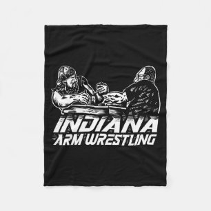 Indiana Arm Wrestling  Fleece Blanket