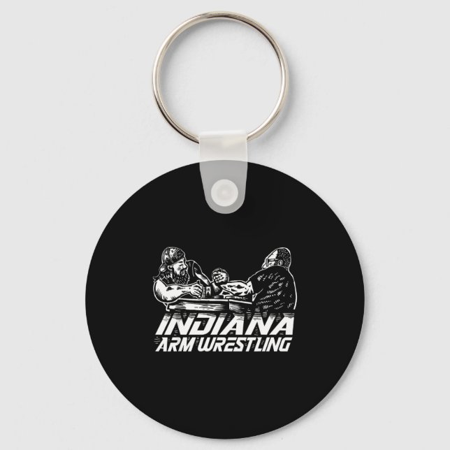Indiana Arm Wrestling  Keychain (Front)