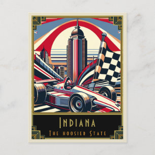 Indiana   Art Deco Postcard