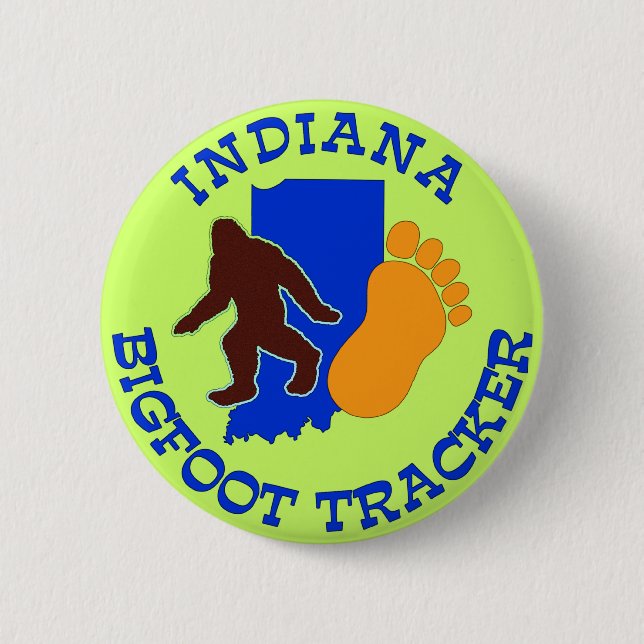 Indiana Bigfoot Tracker 2 Inch Round Button (Front)