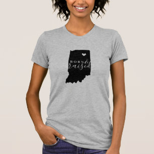 Indiana Born and Raised State Tee