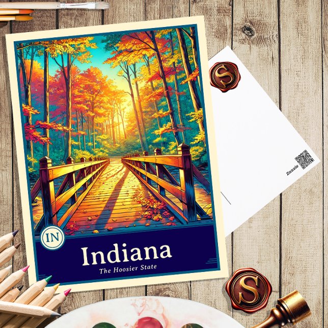 Indiana | Carte postale ombragée style Anime (Créateur téléchargé)