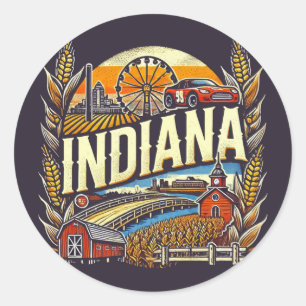 Indiana Classic Round Sticker