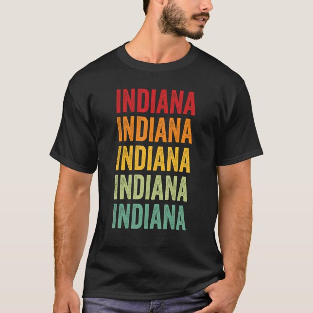 Indiana County Pennsylvania Rainbow Text Design T-Shirt (Front)