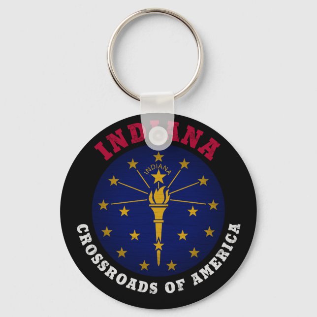 INDIANA CROSSROADS STATE FLAG KEYCHAIN (Front)