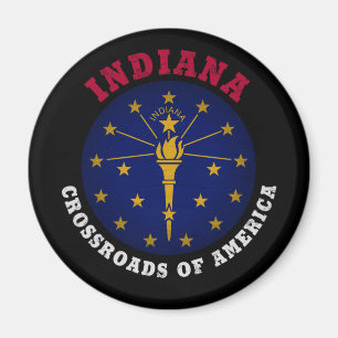 INDIANA CROSSROADS STATE FLAG MAGNET