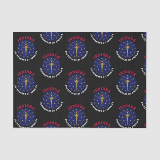 INDIANA CROSSROADS STATE FLAG TISSUE PAPER (Front)