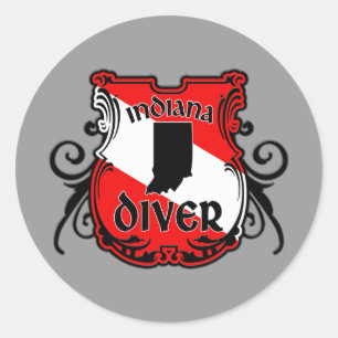 Indiana Diver Classic Round Sticker
