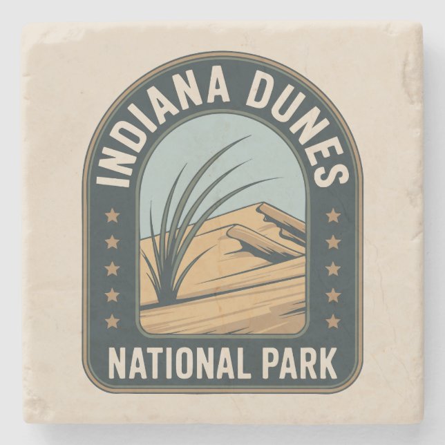 Indiana Dunes National Park Adventure Stone Coaster (Front)