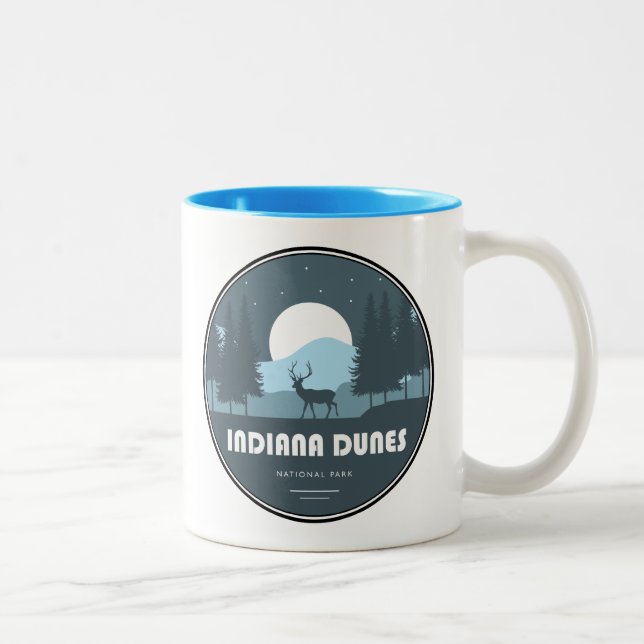 Indiana Dunes National Park Deer Two-Tone Coffee Mug (Right)
