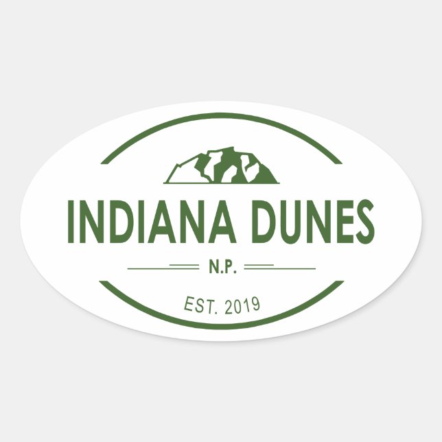 Indiana Dunes National Park Oval Sticker (Front)