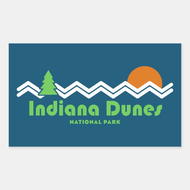 Indiana Dunes National Park Retro Sticker (Front)