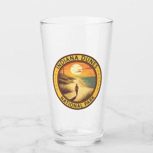 Indiana Dunes National Park Travel Art Vintage Glass