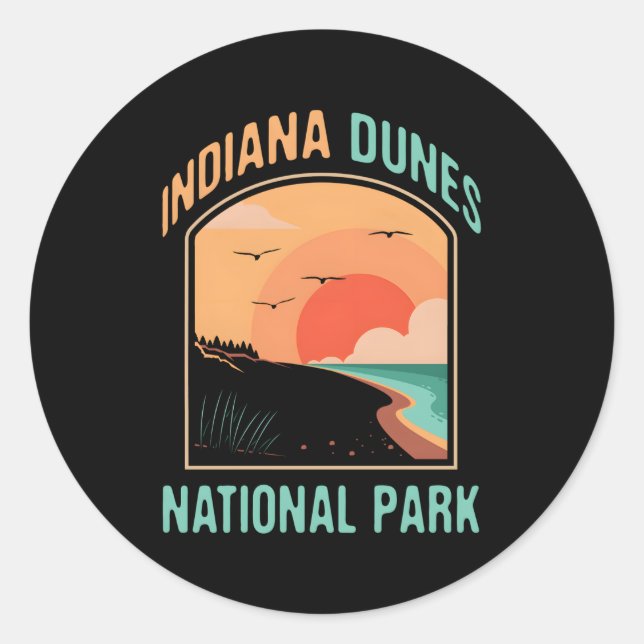 Indiana Dunes National Park Us Classic Round Sticker (Front)