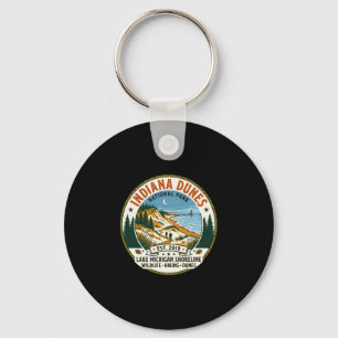 Indiana dunes national park vintage hiking keychain