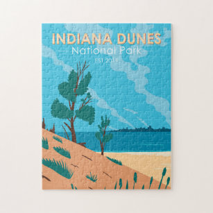 Indiana Dunes National Park Vintage  Jigsaw Puzzle