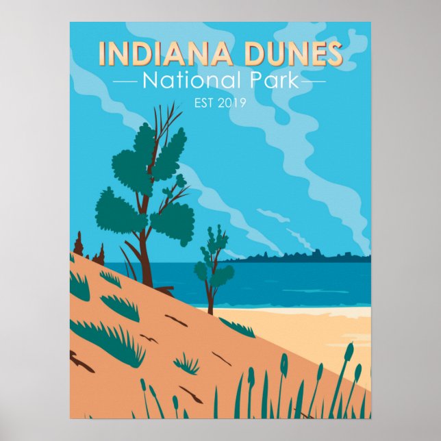 Indiana Dunes National Park Vintage Poster (Front)
