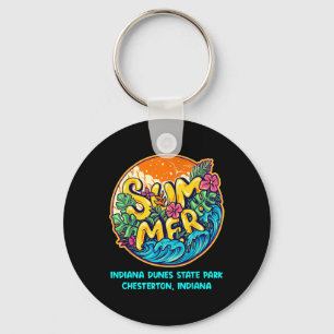 Indiana Dunes State Park Chesterton Indiana Summer Keychain