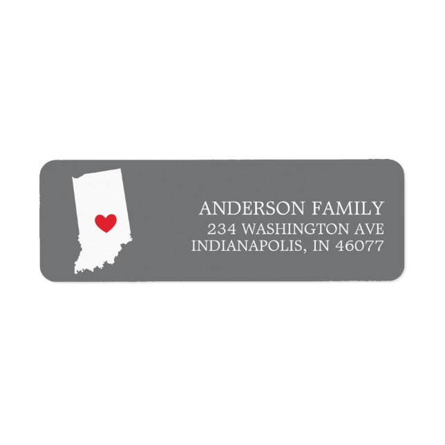 INDIANA| Étiquette d'adresse de retour mobile (Devant)