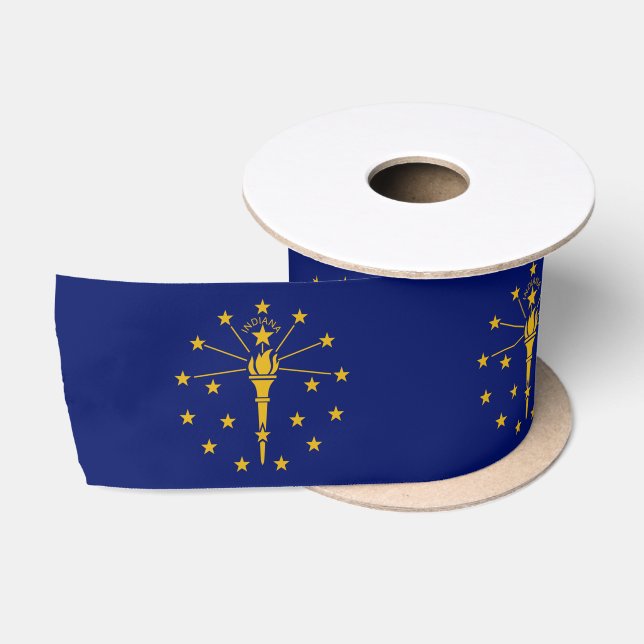Indiana Flag & America States USA travel/sports Satin Ribbon (Spool)