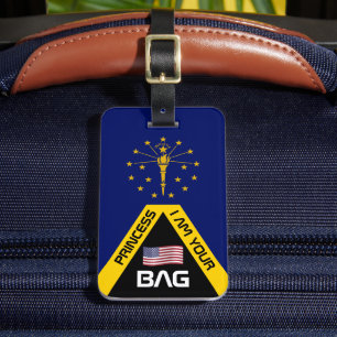 Indiana Flag, bag tags, Indiana / Personalized Luggage Tag