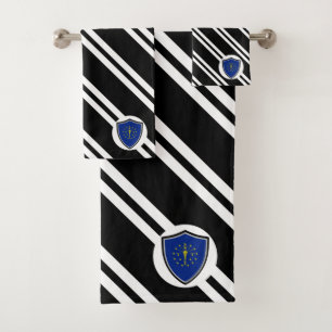 Indiana flag bath towel set