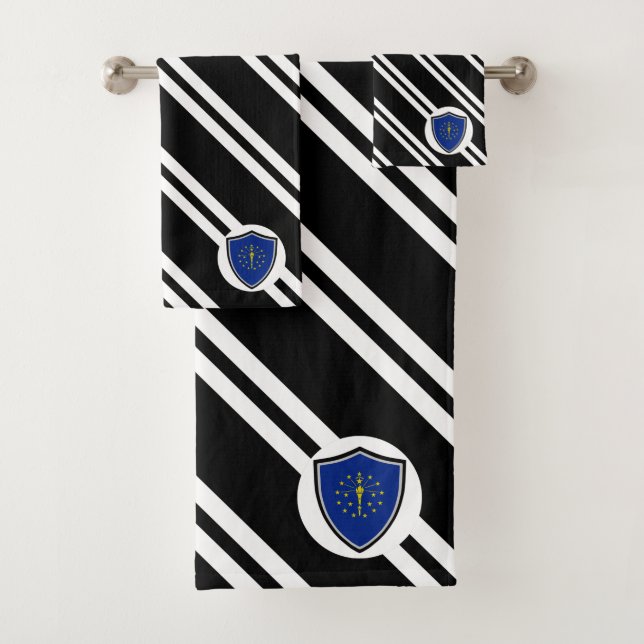 Indiana flag bath towel set (Insitu)