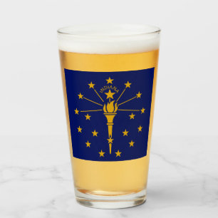 INDIANA FLAG GLASS