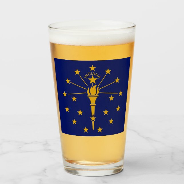 INDIANA FLAG GLASS (Front Filled)