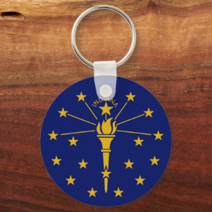 Indiana Flag & Indiana holiday, patriots / sports Keychain