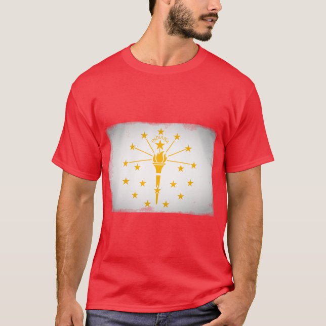 Indiana Flag of State T-Shirt (Front)