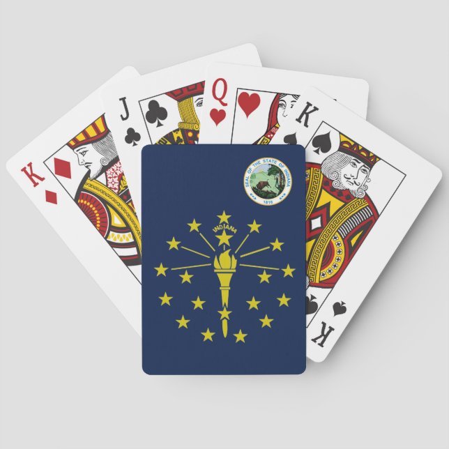 Indiana flag playing cards (Back)